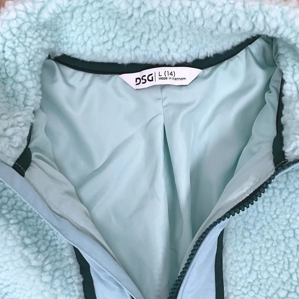 DSG Girls Cozy Fleece Full‎ Zip Jacket Shoreside Blue Size L(14) New With Tags